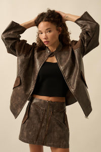Open Road Vegan Leather and Suede Jacket - ShopPromesa