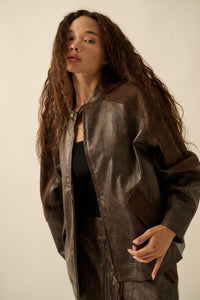 Open Road Vegan Leather and Suede Jacket - ShopPromesa