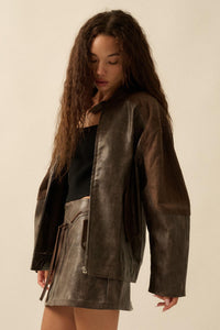 Open Road Vegan Leather and Suede Jacket - ShopPromesa