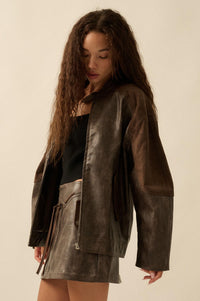 Open Road Vegan Leather and Suede Jacket - ShopPromesa