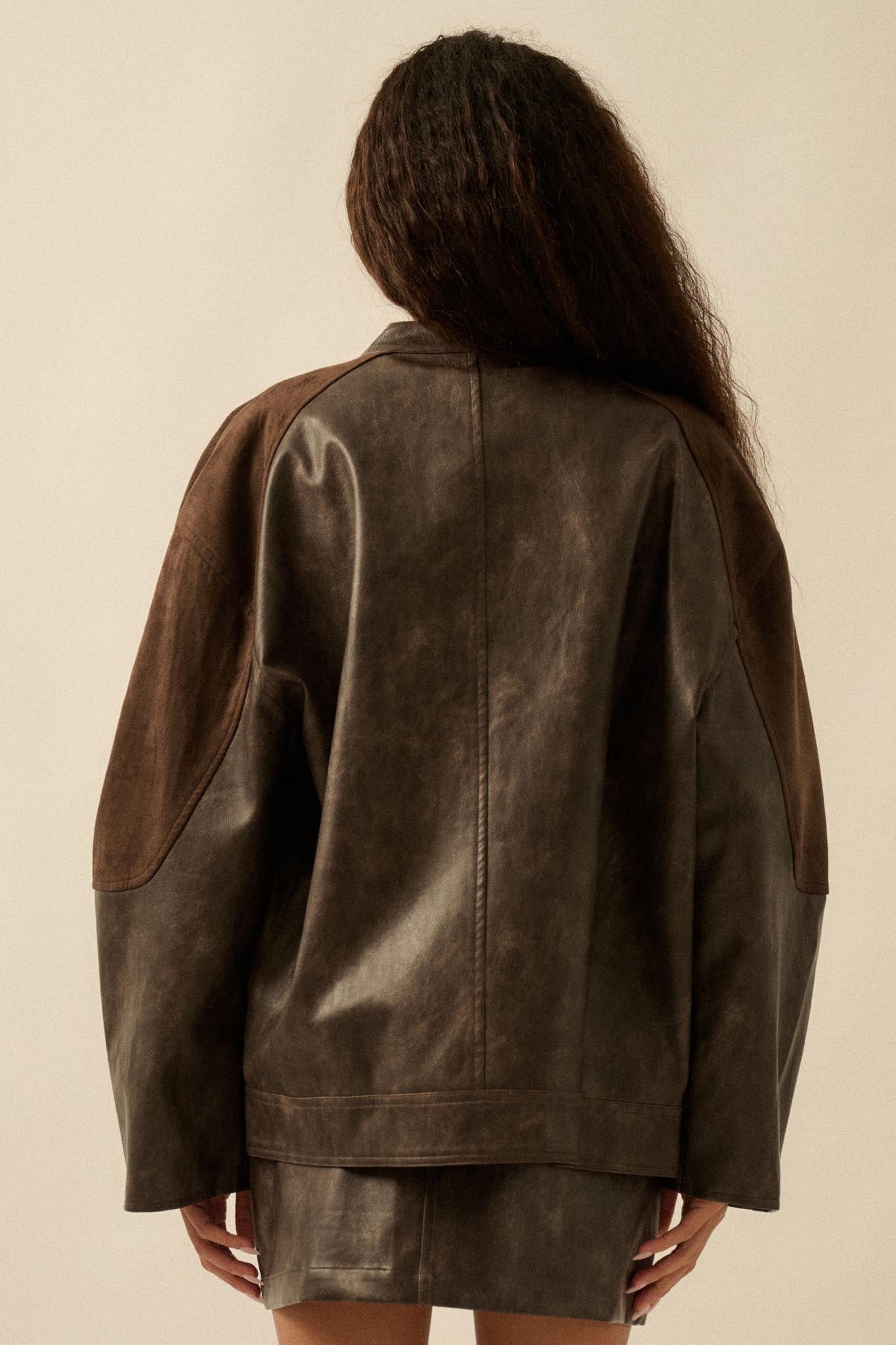 Open Road Vegan Leather and Suede Jacket - ShopPromesa