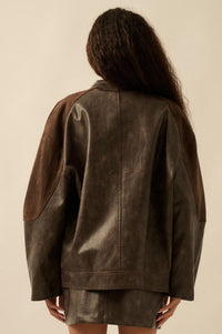 Open Road Vegan Leather and Suede Jacket - ShopPromesa