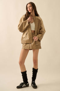 Open Road Vegan Leather and Suede Jacket - ShopPromesa