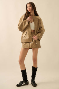 Open Road Vegan Leather and Suede Jacket - ShopPromesa