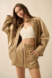 Open Road Vegan Leather and Suede Jacket - ShopPromesa