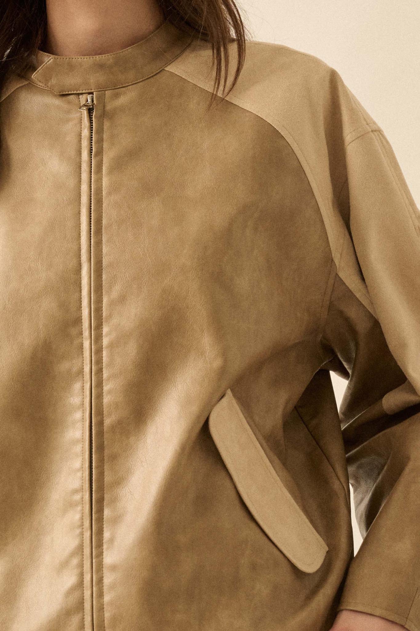 Open Road Vegan Leather and Suede Jacket - ShopPromesa