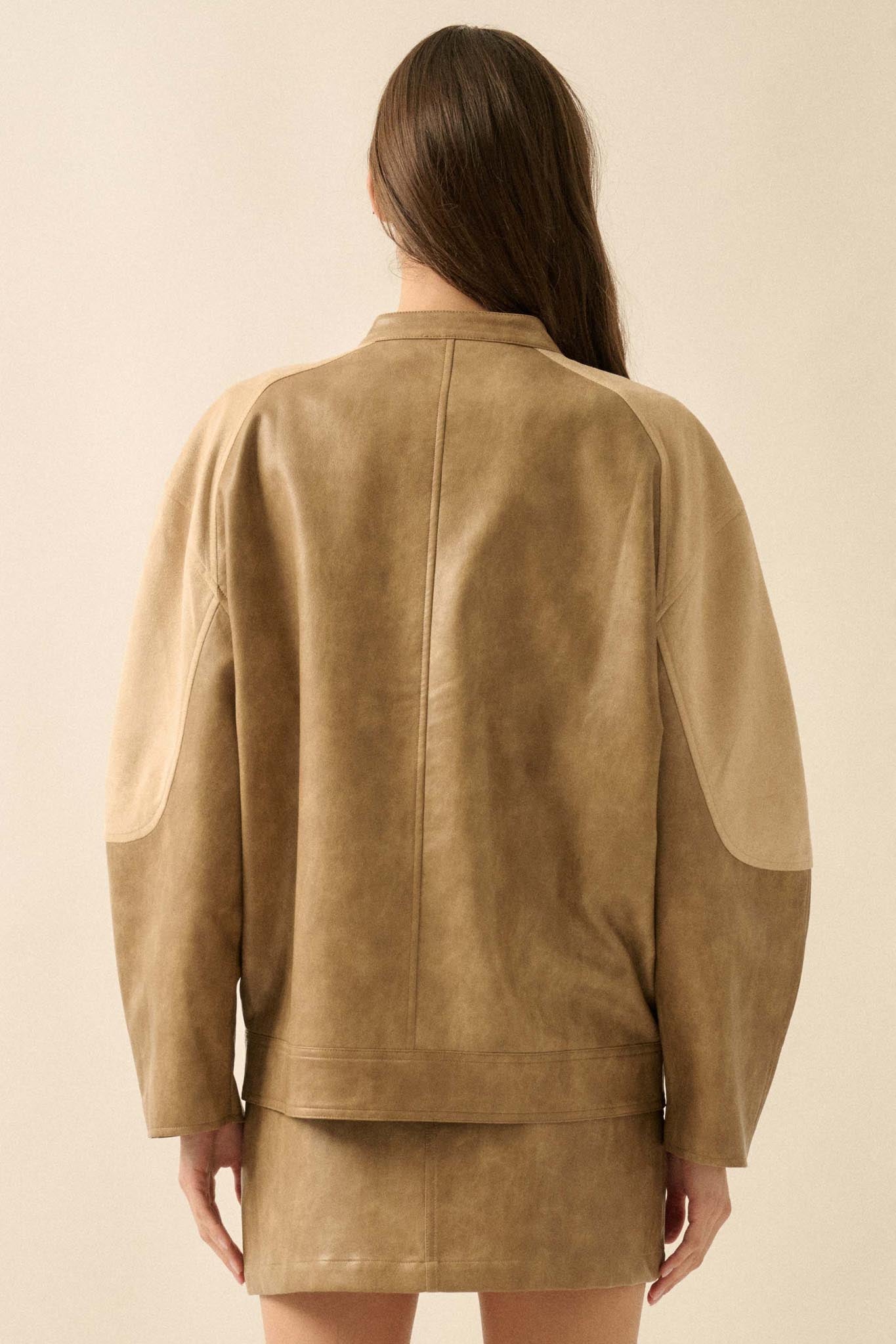 Open Road Vegan Leather and Suede Jacket - ShopPromesa