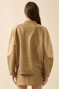 Open Road Vegan Leather and Suede Jacket - ShopPromesa