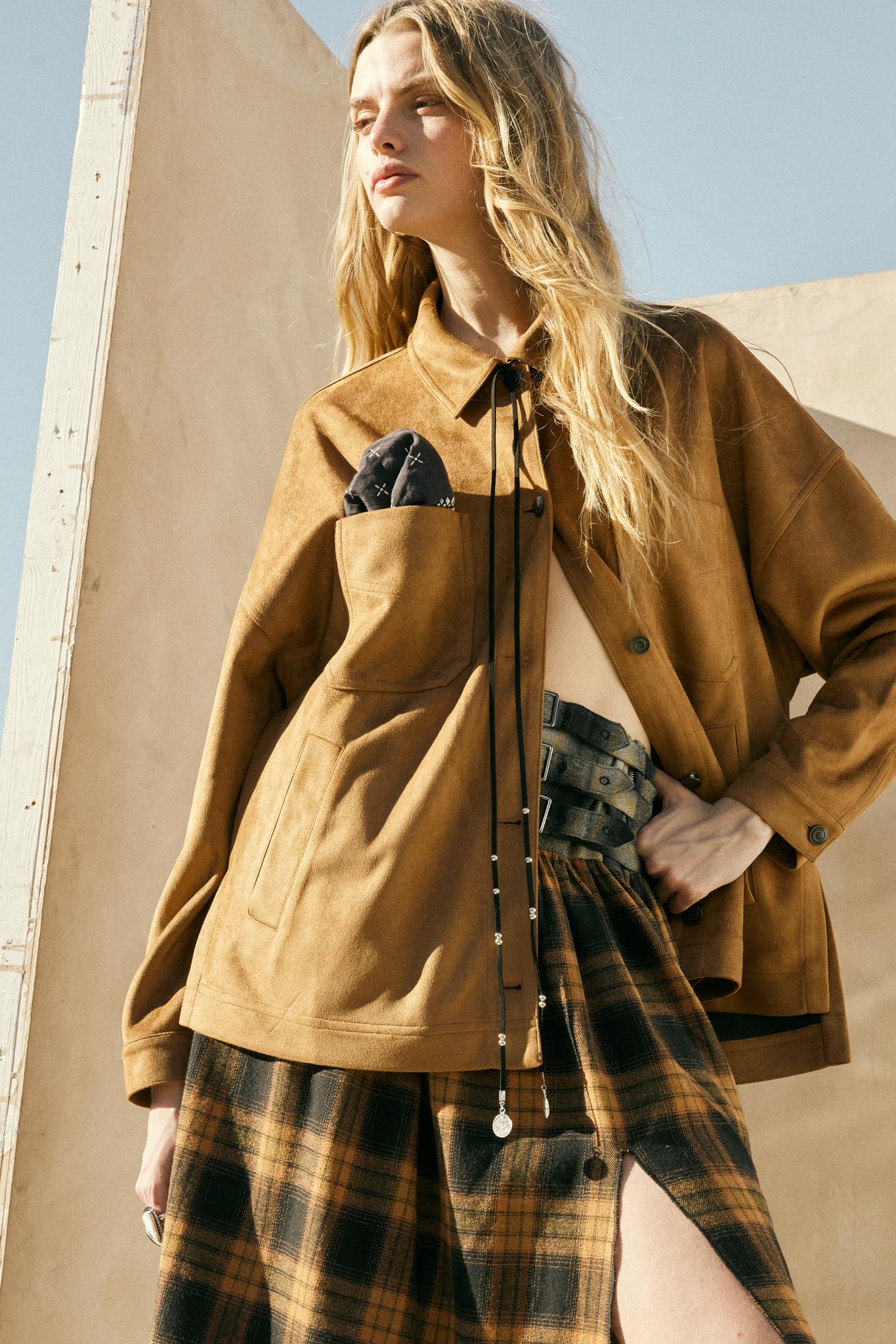 Soft Spoken Vegan Suede Pocket Shacket - ShopPromesa