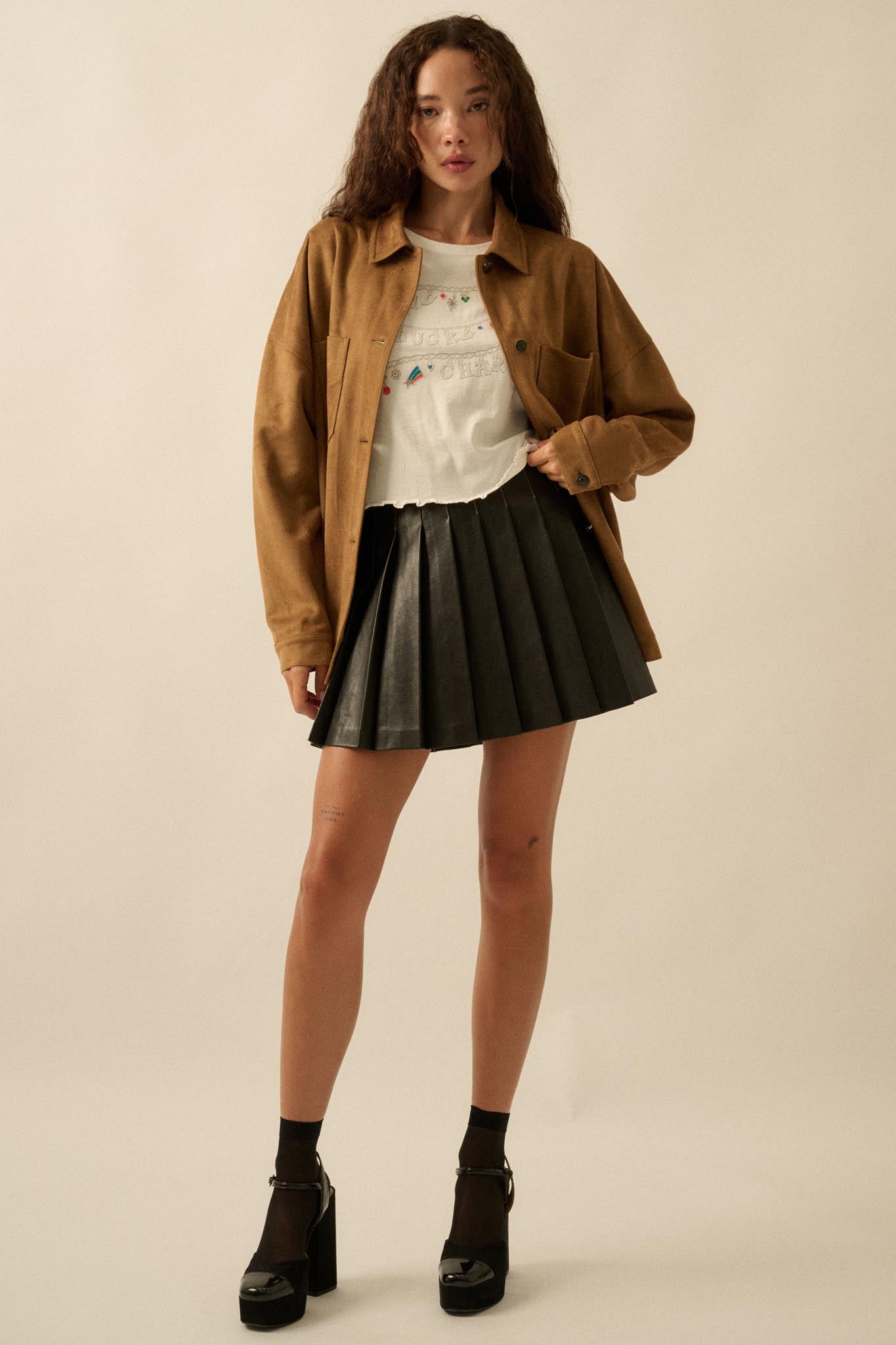 Soft Spoken Vegan Suede Pocket Shacket - ShopPromesa