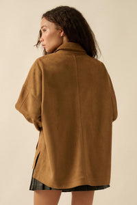 Soft Spoken Vegan Suede Pocket Shacket - ShopPromesa