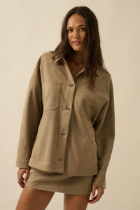 Soft Spoken Vegan Suede Pocket Shacket - ShopPromesa