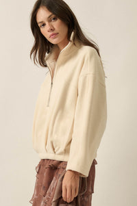 Snowy Creek Fleece Pleated Half-Zip Pullover Jacket - ShopPromesa