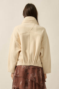 Snowy Creek Fleece Pleated Half-Zip Pullover Jacket - ShopPromesa