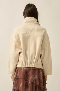 Snowy Creek Fleece Pleated Half-Zip Pullover Jacket - ShopPromesa