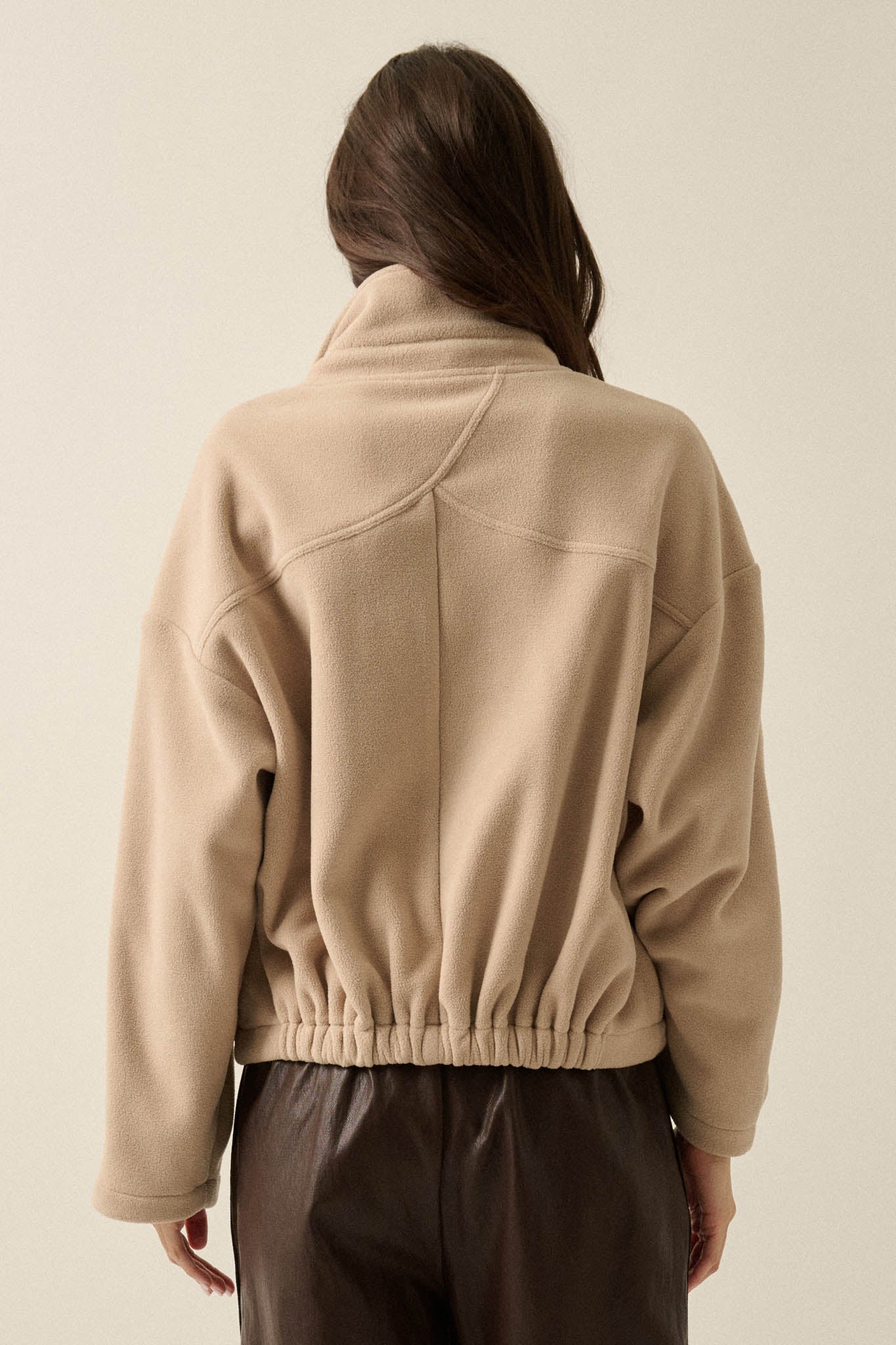 Snowy Creek Fleece Pleated Half-Zip Pullover Jacket - ShopPromesa