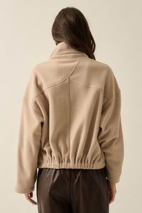 Snowy Creek Fleece Pleated Half-Zip Pullover Jacket - ShopPromesa