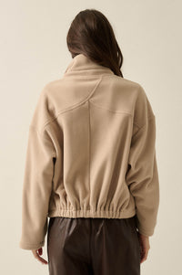 Snowy Creek Fleece Pleated Half-Zip Pullover Jacket - ShopPromesa