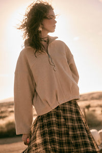 Snowy Creek Fleece Pleated Half-Zip Pullover Jacket - ShopPromesa