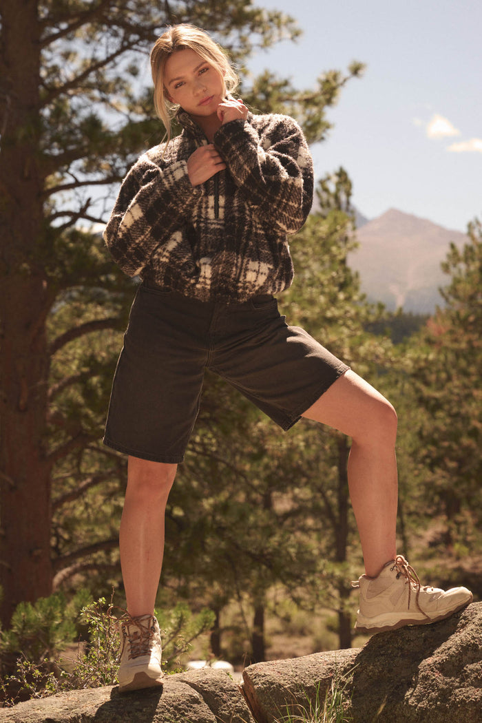 Field Guide Plaid Fleece Half-Zip Pullover Jacket - ShopPromesa