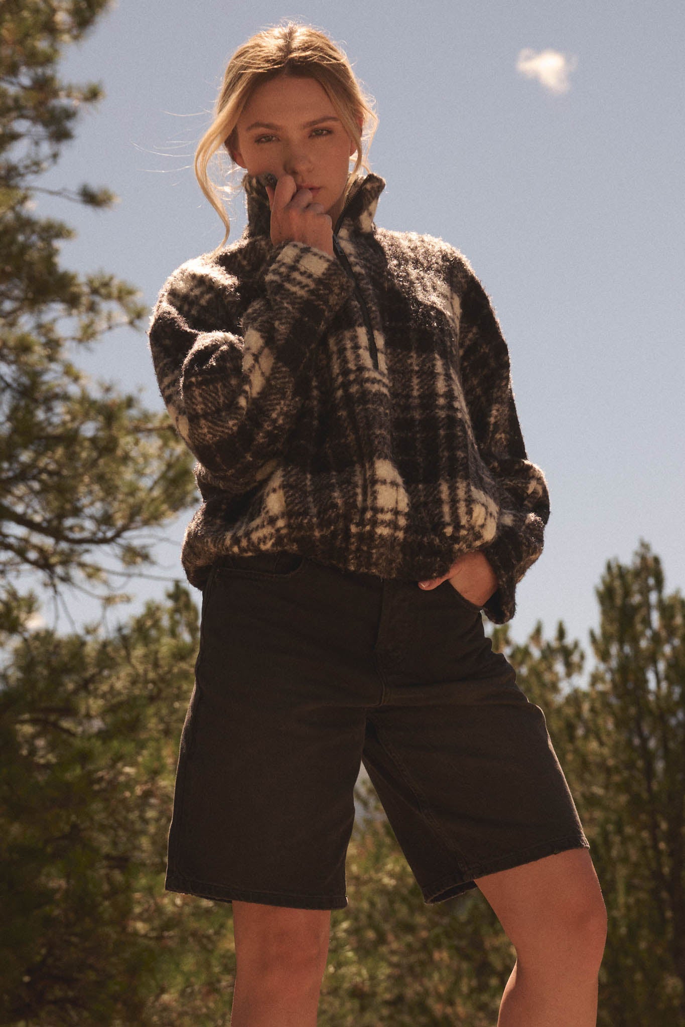 Field Guide Plaid Fleece Half-Zip Pullover Jacket - ShopPromesa