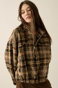 Field Guide Plaid Fleece Half-Zip Pullover Jacket - ShopPromesa