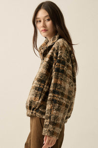 Field Guide Plaid Fleece Half-Zip Pullover Jacket - ShopPromesa