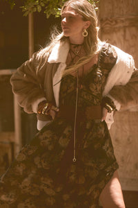 Go Fur It Contrast Faux Fur Collared Pocket Jacket - ShopPromesa