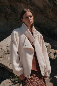 Slow Lane Sherpa Fleece High-Collar Moto Jacket - ShopPromesa