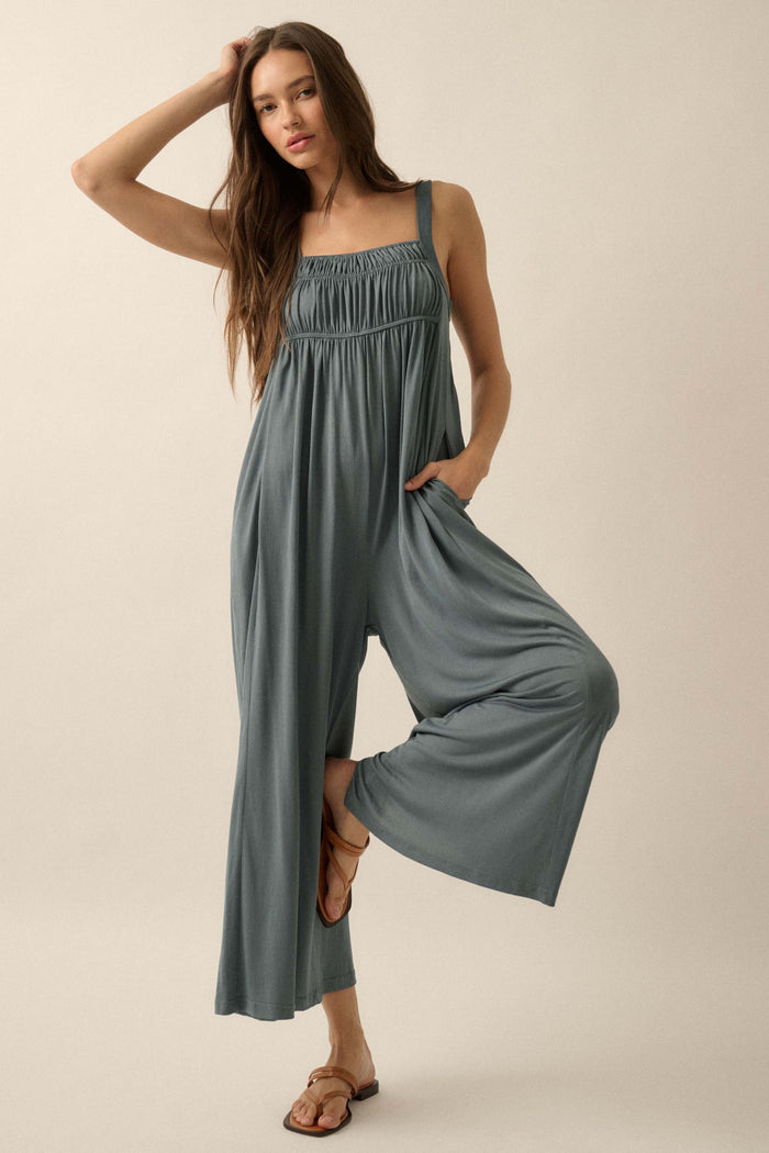 Better Than Ever Gathered Wide-Leg Modal Jumpsuit - ShopPromesa