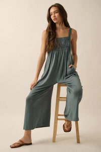 Better Than Ever Gathered Wide-Leg Modal Jumpsuit - ShopPromesa