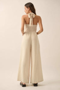 Natural Order Wide-Leg Linen-Blend Vest Jumpsuit - ShopPromesa