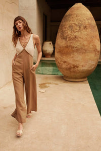 Second Nature Colorblock Linen-Blend Jumpsuit - ShopPromesa
