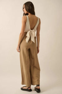 Second Nature Colorblock Linen-Blend Jumpsuit - ShopPromesa