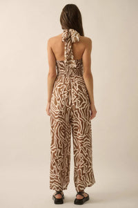 Roaming Soul Abstract Convertible Halter Jumpsuit - ShopPromesa