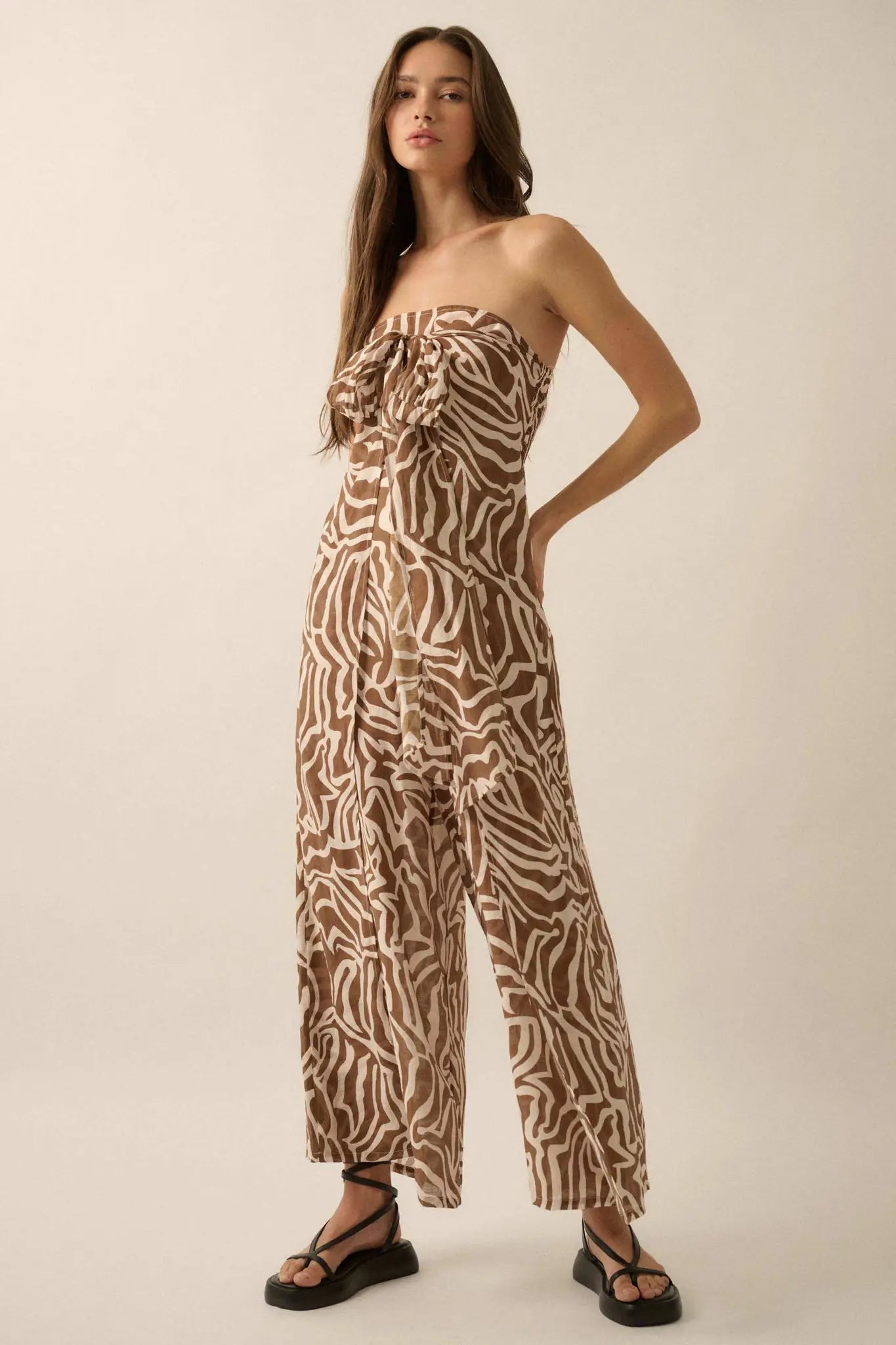 Roaming Soul Abstract Convertible Halter Jumpsuit - ShopPromesa
