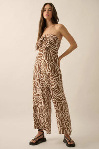 Roaming Soul Abstract Convertible Halter Jumpsuit - ShopPromesa