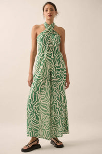 Roaming Soul Abstract Convertible Halter Jumpsuit - ShopPromesa
