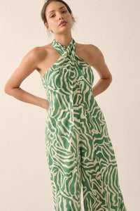 Roaming Soul Abstract Convertible Halter Jumpsuit - ShopPromesa