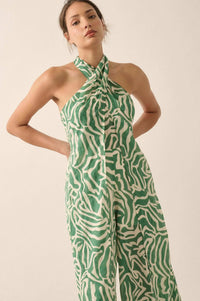 Roaming Soul Abstract Convertible Halter Jumpsuit - ShopPromesa