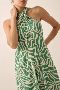 Roaming Soul Abstract Convertible Halter Jumpsuit - ShopPromesa