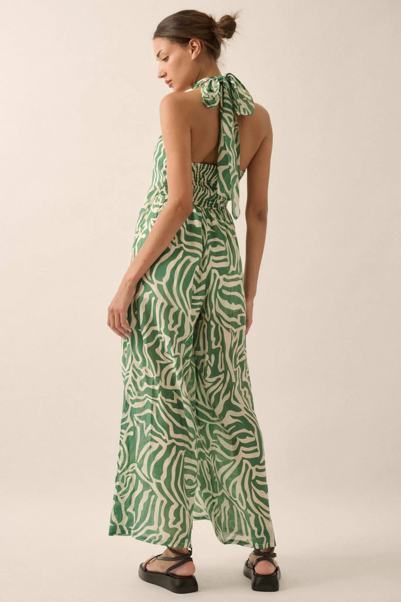 Roaming Soul Abstract Convertible Halter Jumpsuit - ShopPromesa