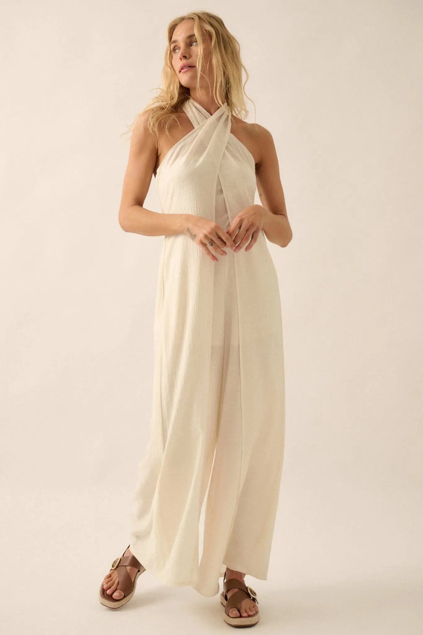 Peaceful Days Tonal-Stripe Two-Way Tulip Jumpsuit - ShopPromesa