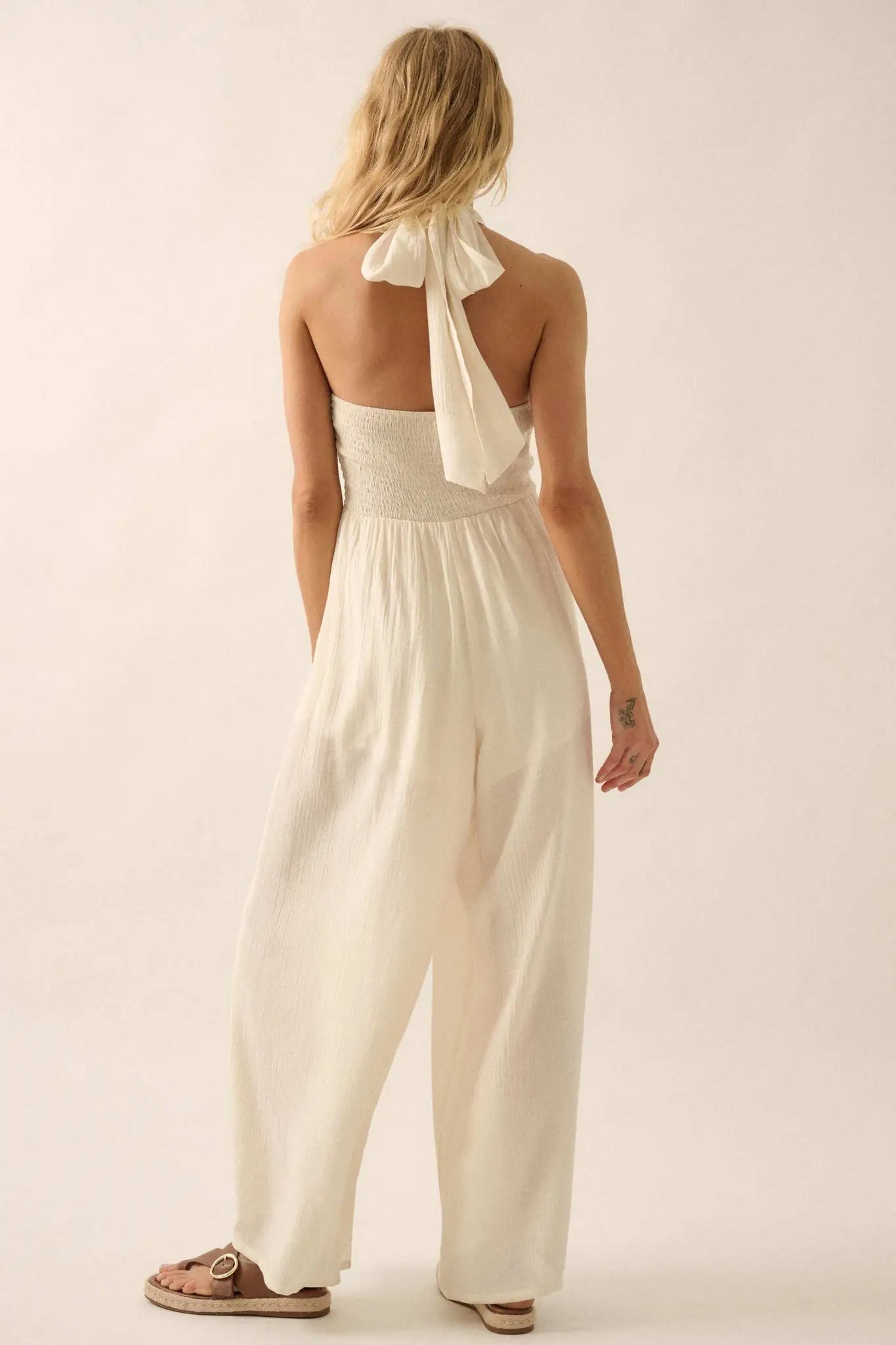Peaceful Days Tonal-Stripe Two-Way Tulip Jumpsuit - ShopPromesa