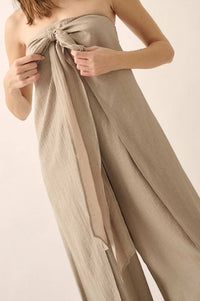 Peaceful Days Tonal-Stripe Two-Way Tulip Jumpsuit - ShopPromesa