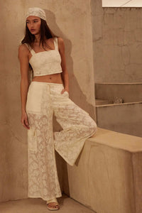 Light as Air Floral Lace Drawstring Cargo Pants - ShopPromesa