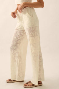 Light as Air Floral Lace Drawstring Cargo Pants - ShopPromesa