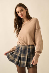 Plaid Mood Pleated Flannel Mini Skort - ShopPromesa