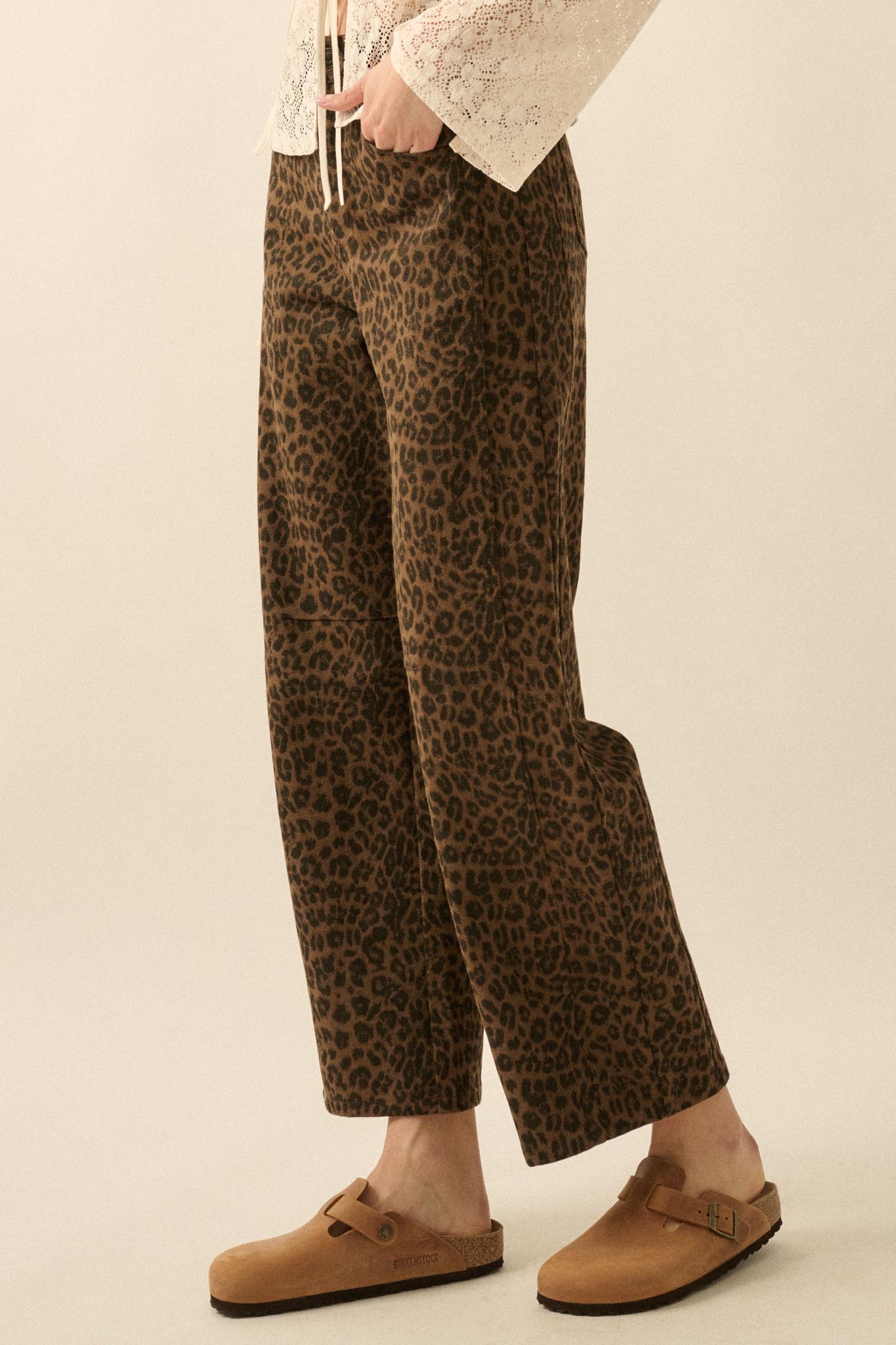 Law of the Jungle Leopard Twill Barrel Pants - ShopPromesa