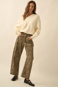 Law of the Jungle Leopard Twill Barrel Pants - ShopPromesa